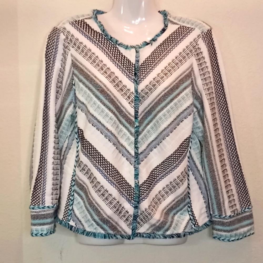 Chico's Striped Cotton Jacket